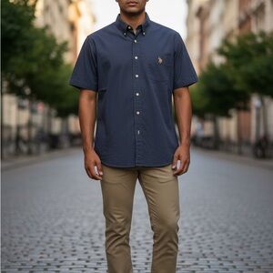 U.S. Polo Assn. Navy Short-Sleeve Button-Down Shirt